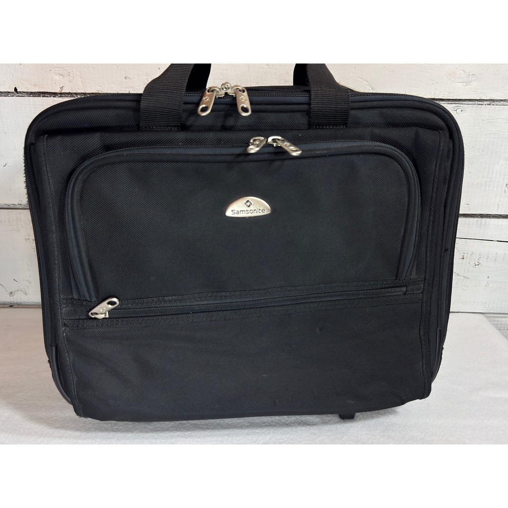 Samsonite Rolling Laptop Briefcase Black Wheeled Business Bag Carry On Tote